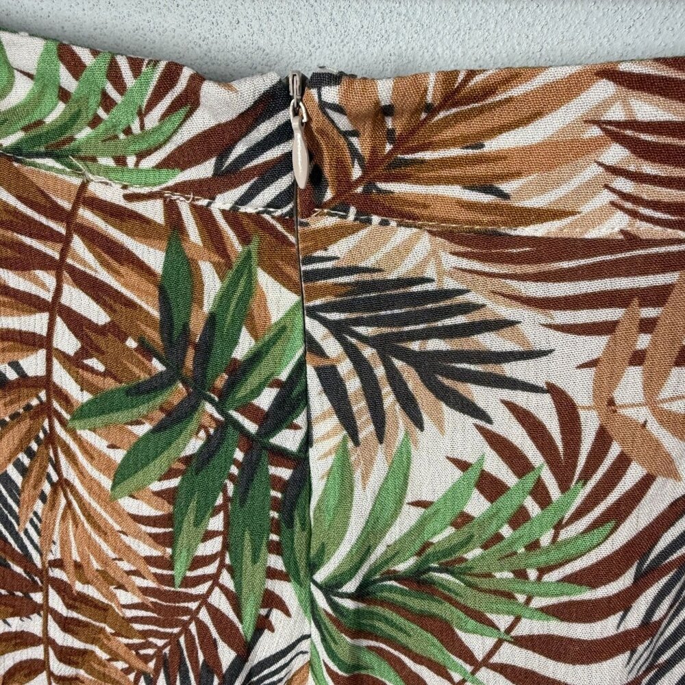 NWT Blue Rain Womens Tropical Leaf Print Shorts Large Ruffled Hem Beach Resort - Picture 9 of 12